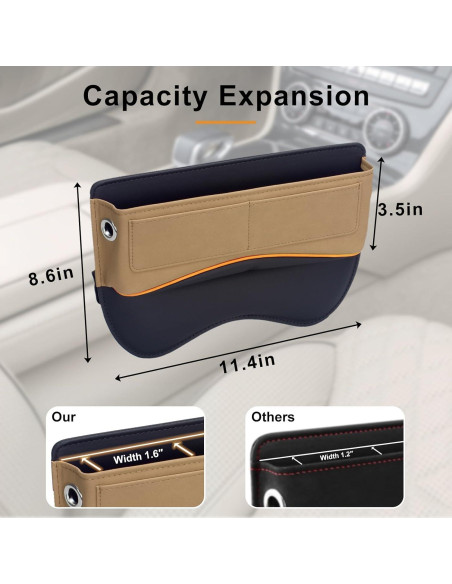 Organizador de Asiento de Coche Tecfino Beige Ajustable Organizador de Asiento de Coche Tecfino Beige Ajustable