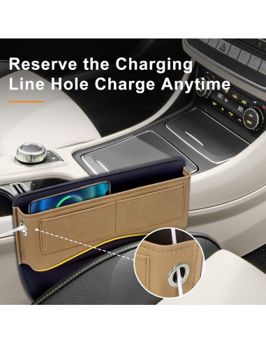 Organizador de Asiento de Coche Tecfino Beige Ajustable