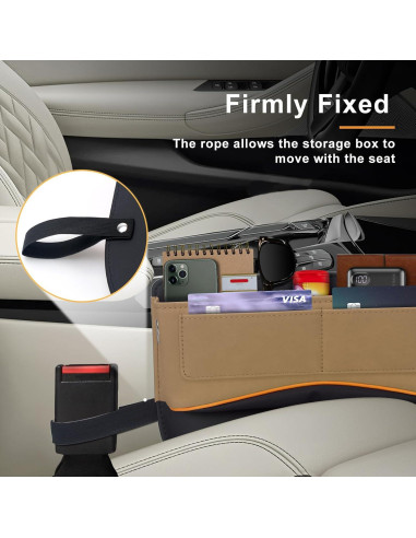 Organizador de Asiento de Coche Tecfino Beige Ajustable