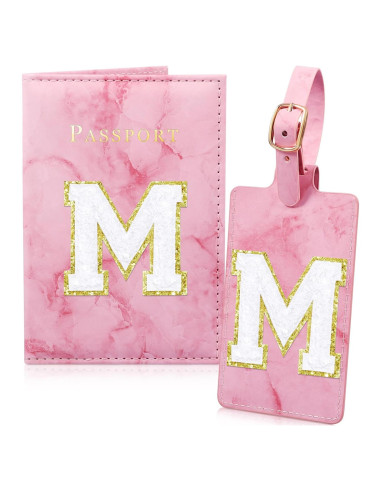 Funda de Pasaporte Rosa Giesiery con Etiqueta de Equipaje