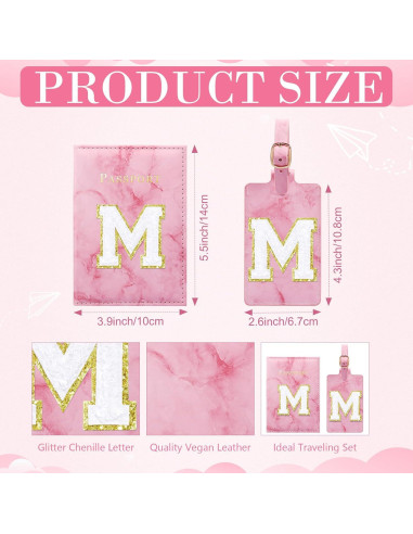 Funda de Pasaporte Rosa Giesiery con Etiqueta de Equipaje