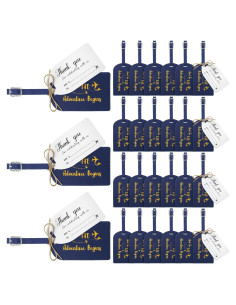 Etiquetas de Equipaje Sweetude 48 Piezas Cuero Azul