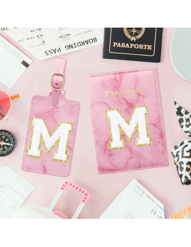 Funda de Pasaporte Rosa Giesiery con Etiqueta de Equipaje