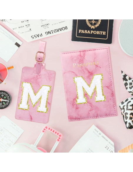 Funda de Pasaporte Rosa Giesiery con Etiqueta de Equipaje