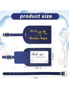 Etiquetas de Equipaje Sweetude 48 Piezas Cuero Azul 2