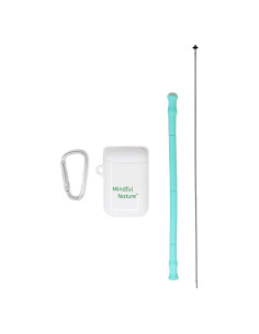 Popote Reutilizable de Silicona Mindful Nature Plegable Aqua