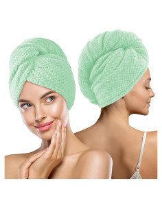 Paquete de 2 Toallas de Microfibra MaopaoBeauty Verde 68x25cm