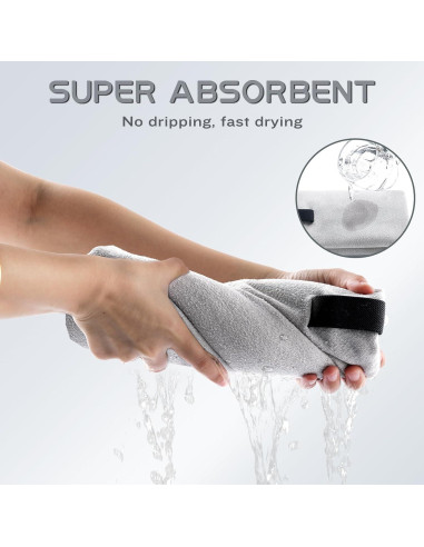 Paquete de 2 Toallas de Microfibra para Cabello Genérica - Gris y Blanco