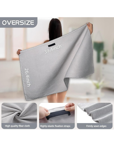 Paquete de 2 Toallas de Microfibra para Cabello Genérica - Gris y Blanco