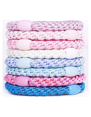 Banda Elástica para Cabello AXEN 8 Piezas Algodón Pastel