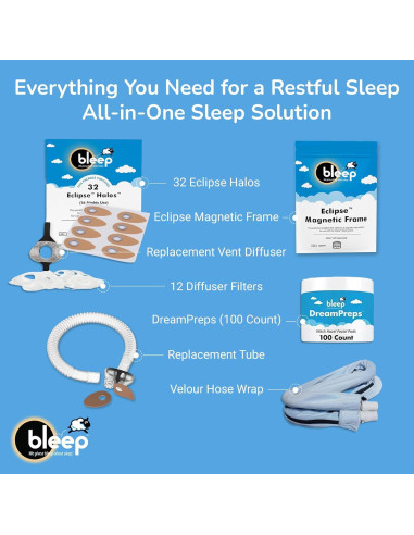 Kit de Inicio CPAP Bleep Eclipse | Máscara Nasal y Accesorios