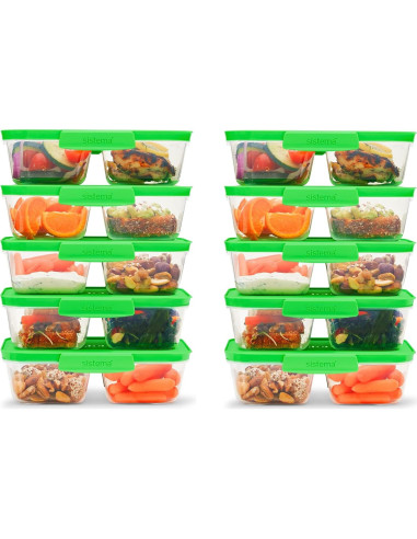Contenedores de Almacenamiento de Comida Sistema Nest It 10 Pzas