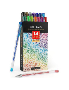 Set de 14 Bolígrafos de Gel Brillante ARTEZA - Punta 0.8-1.0 mm