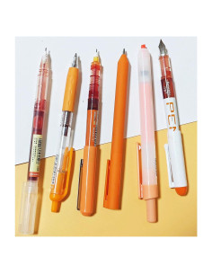 Juego de bolígrafos de gel Unimoety 0.5mm naranja y negro