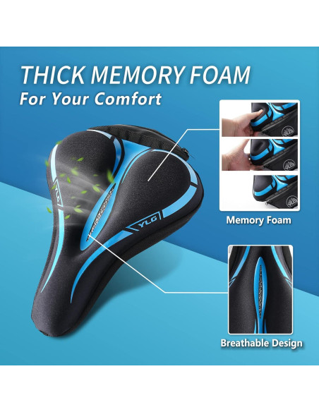 Funda de Asiento de Bicicleta YLG Espuma Viscoelástica 28x20cm