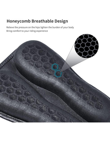 Cojín de Asiento de Motocicleta ELCYCO Plegable Gel 3D Transpirable