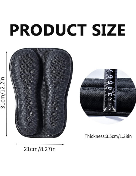 Cojín de Asiento de Motocicleta ELCYCO Plegable Gel 3D Transpirable