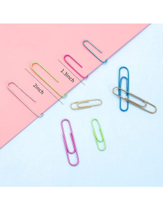 Clips de Papel Jumbo y Mediano SOTMALTK 200Pcs Colores Variados 2