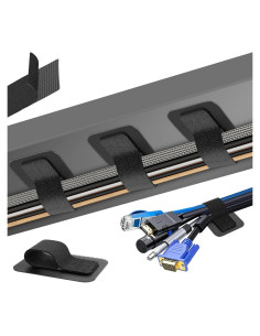 Organizador de Cables Fansto Negro, 20 Pares, Autoadhesivo