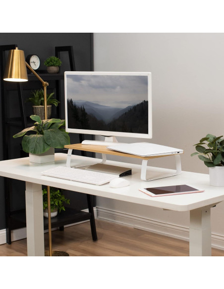 Soporte de Monitor VIVO 60.4 cm Madera Clara Ergonomico Soporte de Monitor VIVO 60.4 cm Madera Clara Ergonomico