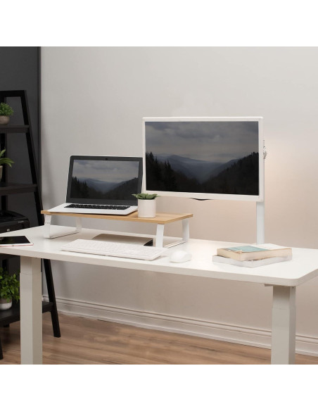 Soporte de Monitor VIVO 60.4 cm Madera Clara Ergonomico Soporte de Monitor VIVO 60.4 cm Madera Clara Ergonomico