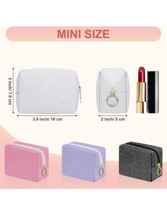 Bolsa de Maquillaje Mini PU Brillante Deseo 9.9x5.1 cm 2