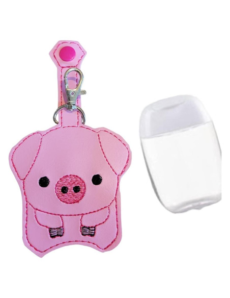 Porta Gel Antibacterial Cerdo Llavero Vinilo 9 cm