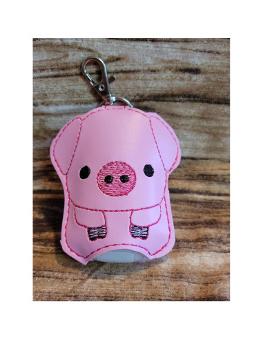 Porta Gel Antibacterial Cerdo Llavero Vinilo 9 cm