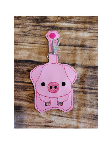 Porta Gel Antibacterial Cerdo Llavero Vinilo 9 cm