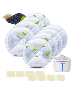 Filtros de agua para gatos LABEKA - 8 filtros + 8 esponjas
