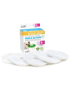 Filtros de Agua Catit Triple Acción Reemplazo x5 para Gatos