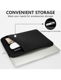 Funda Acolchada para Laptop HEDUGO 13-14" Negra con Bolsillo 2