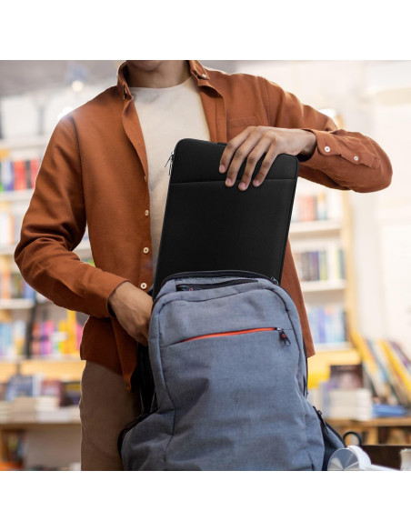 Funda Acolchada para Laptop HEDUGO 13-14" Negra con Bolsillo