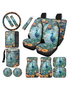 Juego Completo Fundas de Asiento de Coche Finagallathe Pavo Real