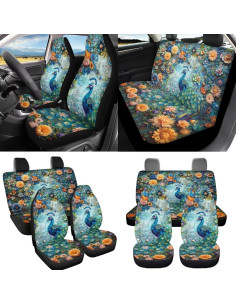 Juego Completo Fundas de Asiento de Coche Finagallathe Pavo Real 2