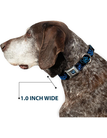 Collar para Perros Disney Buckle-Down 38-61 cm Negro Neón Azul Collar para Perros Disney Buckle-Down 38-61 cm Negro Neón Azul