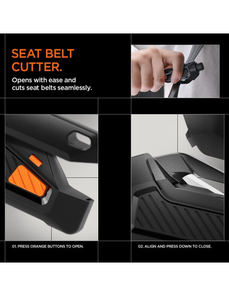 Herramienta de Escape Spigen Life Car - Martillo y Cortador Negro