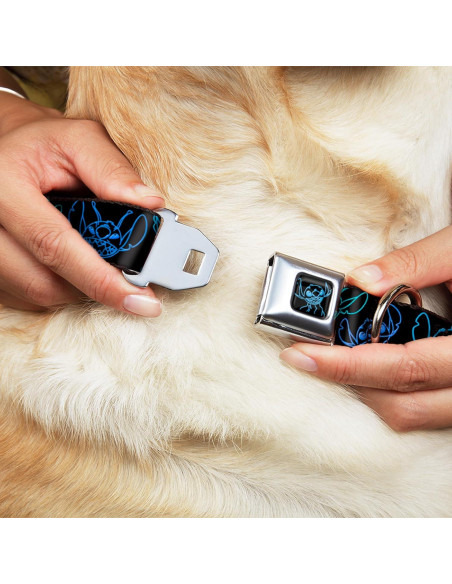 Collar para Perros Disney Buckle-Down 38-61 cm Negro Neón Azul Collar para Perros Disney Buckle-Down 38-61 cm Negro Neón Azul