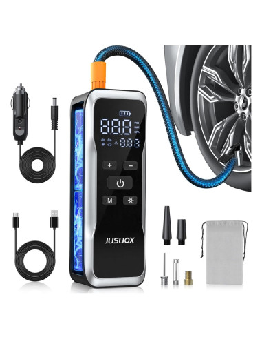 Compresor de Aire Portátil JUSUOX 150PSI Batería 12V DC