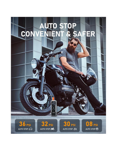 Compresor de Aire Portátil JUSUOX 150PSI Batería 12V DC