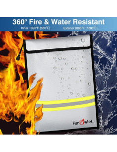 Bolsa a Prueba de Fuego y Agua FunOwlet 38.1x27.9cm Gris 2