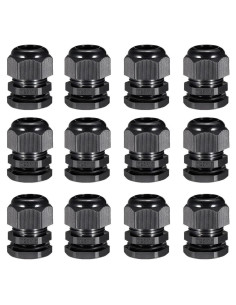 Conectores Estancos de Cable uxcell M25 12 Pcs 8-16mm Negro