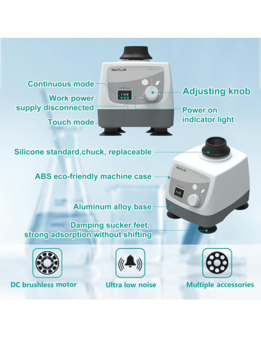 Mezclador Vortex Mini SWDTLAB M3 Sin Pantalla LED 400-3000rpm