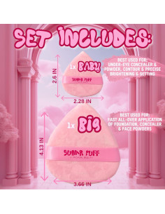 Set Puff de Polvo Triangular Grande y Mini Richual Beauty 2