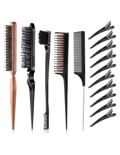 Juego de Cepillos para el Cabello 15 Piezas Nuenen - Negro y Madera