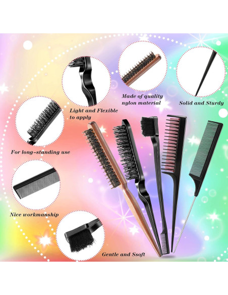 Juego de Cepillos para el Cabello 15 Piezas Nuenen - Negro y Madera