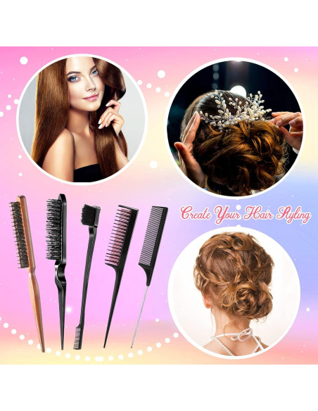 Juego de Cepillos para el Cabello 15 Piezas Nuenen - Negro y Madera