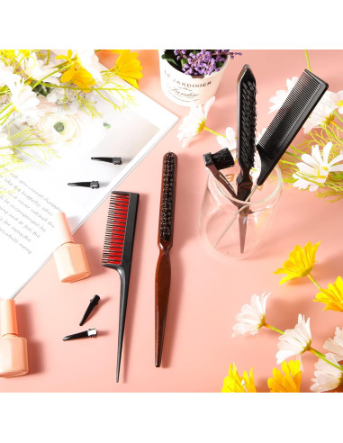 Juego de Cepillos para el Cabello 15 Piezas Nuenen - Negro y Madera