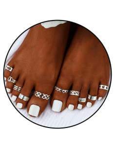 Conjunto de Anillos para Dedos de los Pies Mujeres Oro Ajustable
