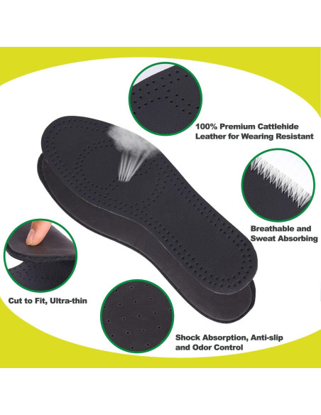 Plantillas de Cuero Bellcon para Hombres 9 M US - 2 Pares